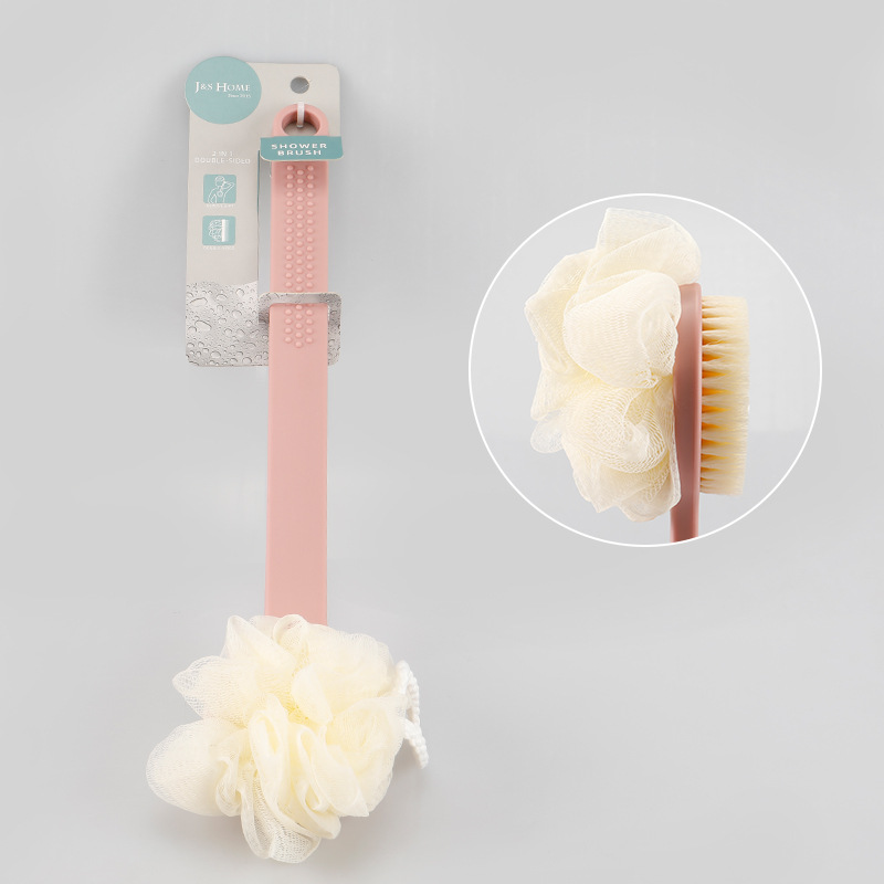 Hogar mango cuadrado de doble cara Bola de baño cepillo de baño de nylon cepillo de baño de pelo suave cepillo de baño Baño frotar de nuevo en stock al por mayor