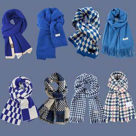 潮流情侣围巾冬季韩式复古格子披肩加厚保暖经典柔软围脖披肩斗篷