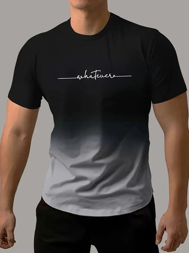 2025 Foreign Trade Simple Gradient 3D Printed Short-Sleeved T-Shirt—Hot-Selling European and American Cross-Border Breathable Men’s Clothing—Factory Direct Sales