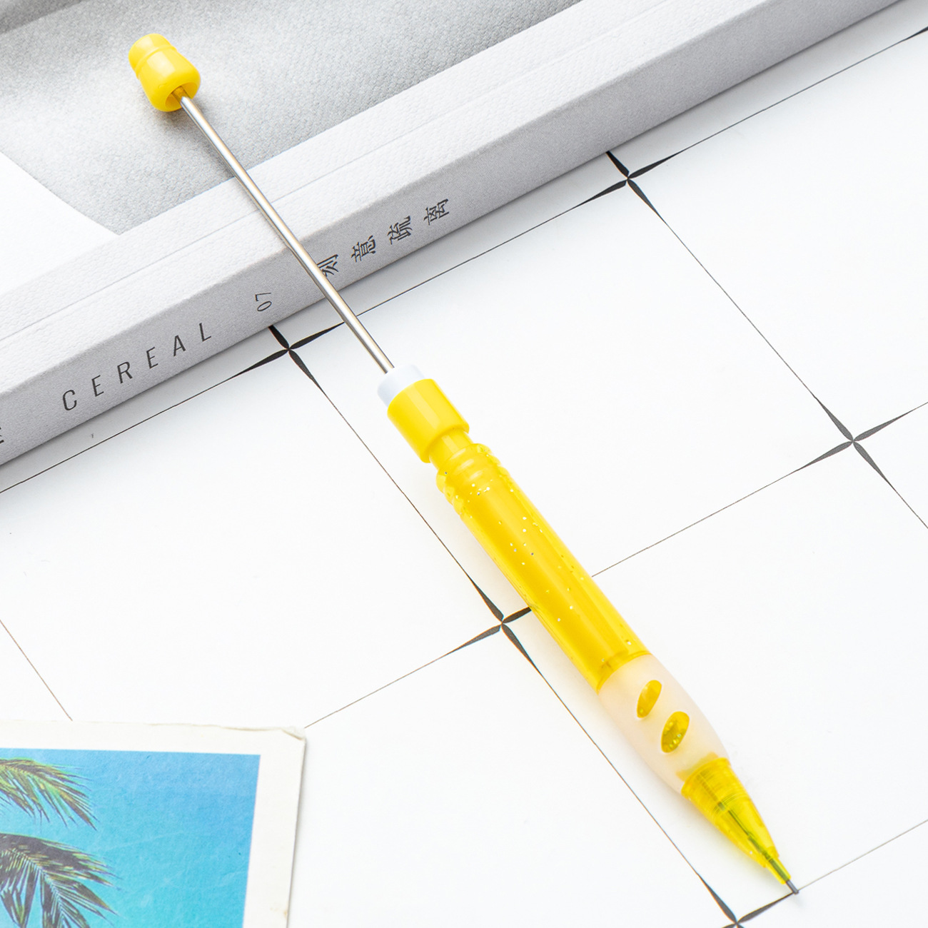 Diy lápiz de cuentas de 0.5mm lápiz sin afilado lápiz automático de núcleo continuo lápiz para estudiantes de primaria para escribir lápiz de viento lindo