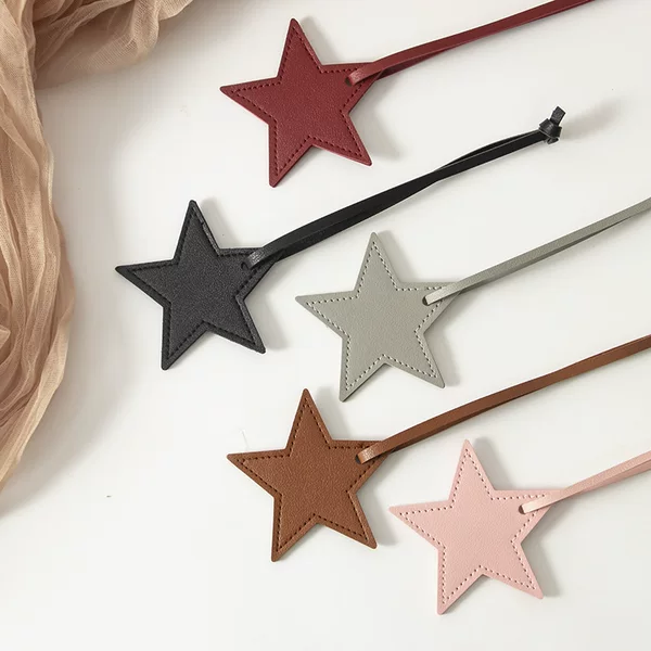 Manufacturer's Ready-Made Cross-Border Popular Five-Pointed Star Car Key Bag Pu Pendant Buckle Couple Backpack Pendant Pendant