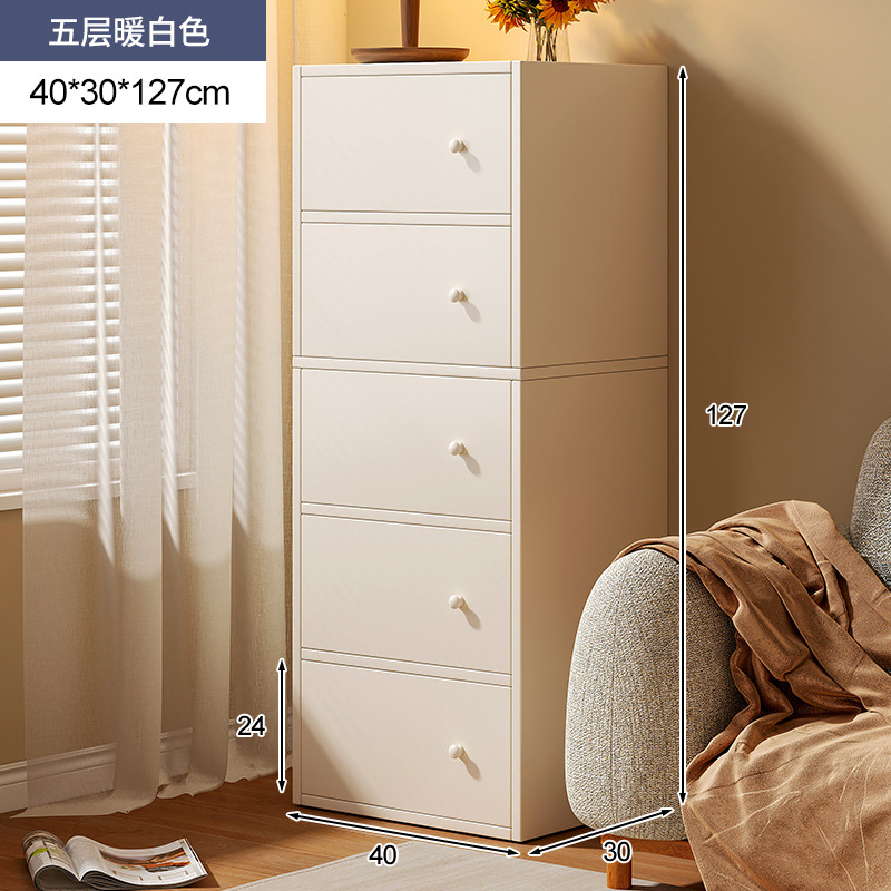 Salón de estar de viento de crema junto al sofá armario de almacenamiento armario de almacenamiento armario de dormitorio armario pequeño armario de cajón