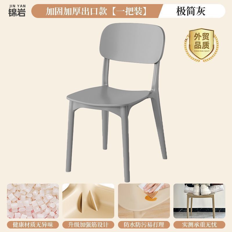 餐椅家用加厚可叠放塑料椅子餐厅餐桌靠背凳子商用靠背椅批发|undefined