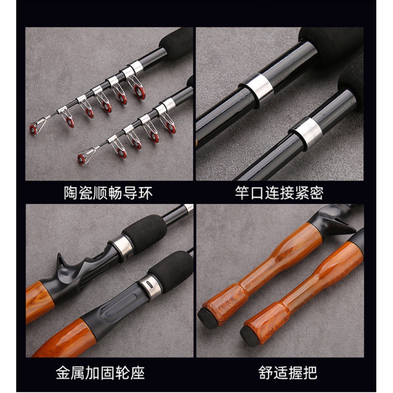 Venta al por mayor de la fábrica ultra corta sección Mini pequeño mar varilla portátil 1,3 m pequeña caña de pescar hielo pesca mar pesca pequeño mar Rod