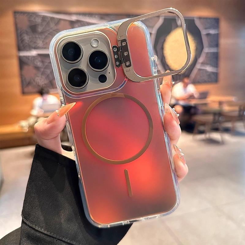 镭射渐变磁吸适用苹果iPhone17promax手机壳新款镜头支架17磨砂壳|undefined