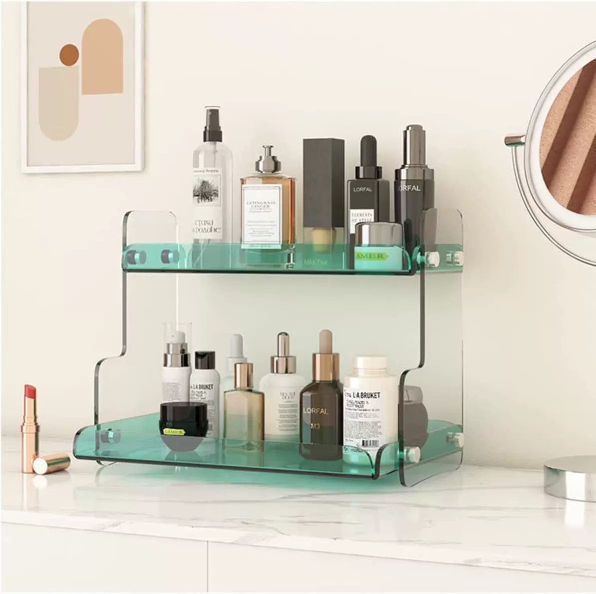 跨境热销亚克力展示架浴室用品摆放家用品展示办公用品文件摆放