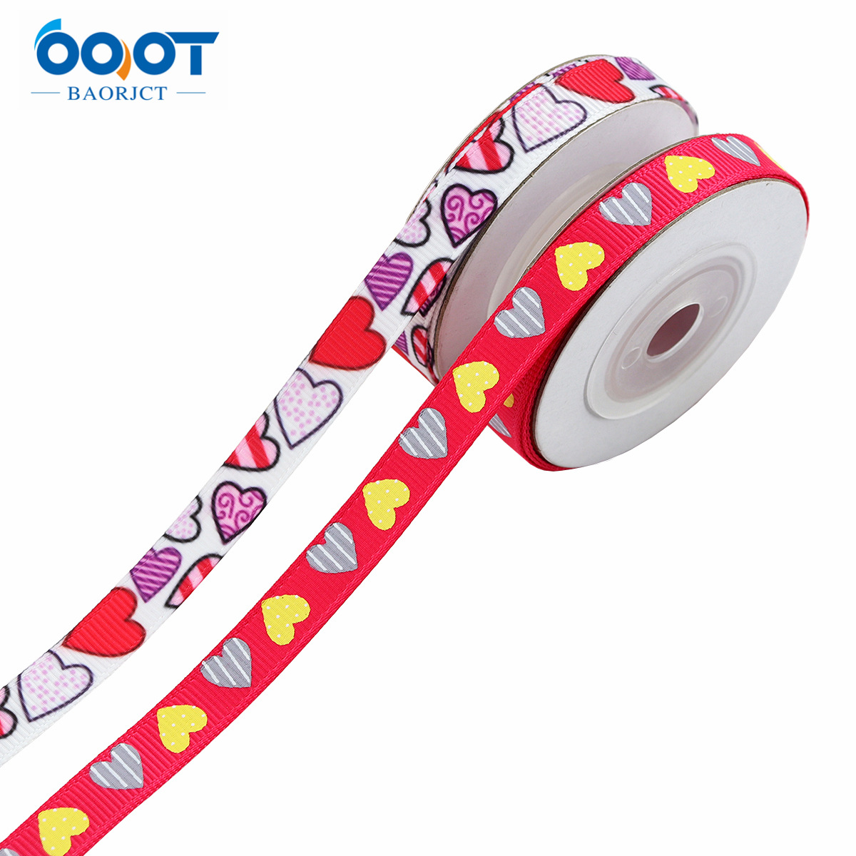 七夕情人节罗纹带缎带爱心数码印织带鲜花束包装彩带材料蛋糕丝带