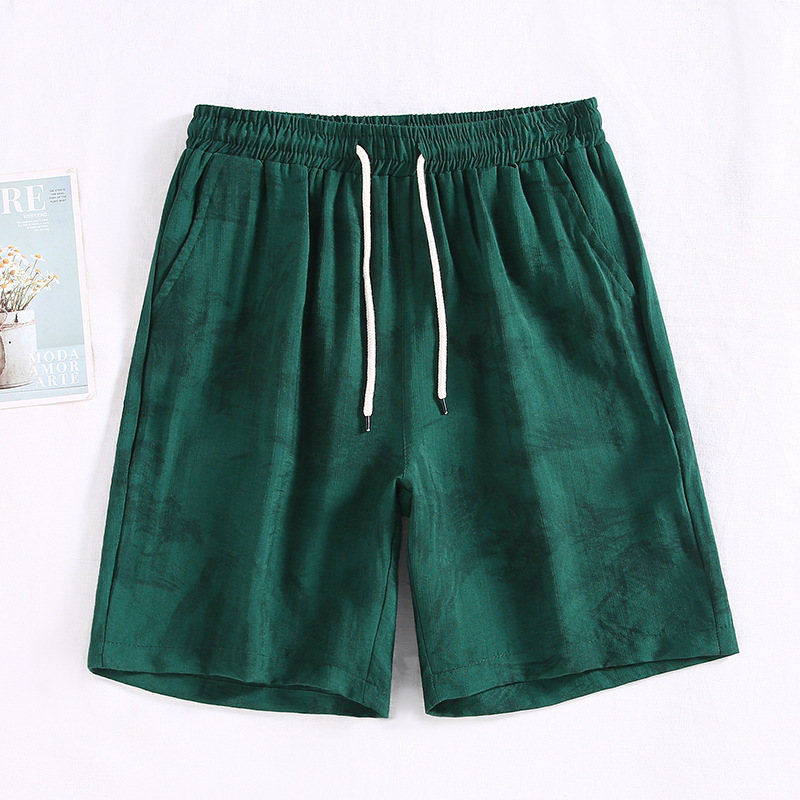 Men's Linen-Blend 5-Inch Casual Shorts – Lightweight & Breathable For Summer, Gym & Beach_voghion.com