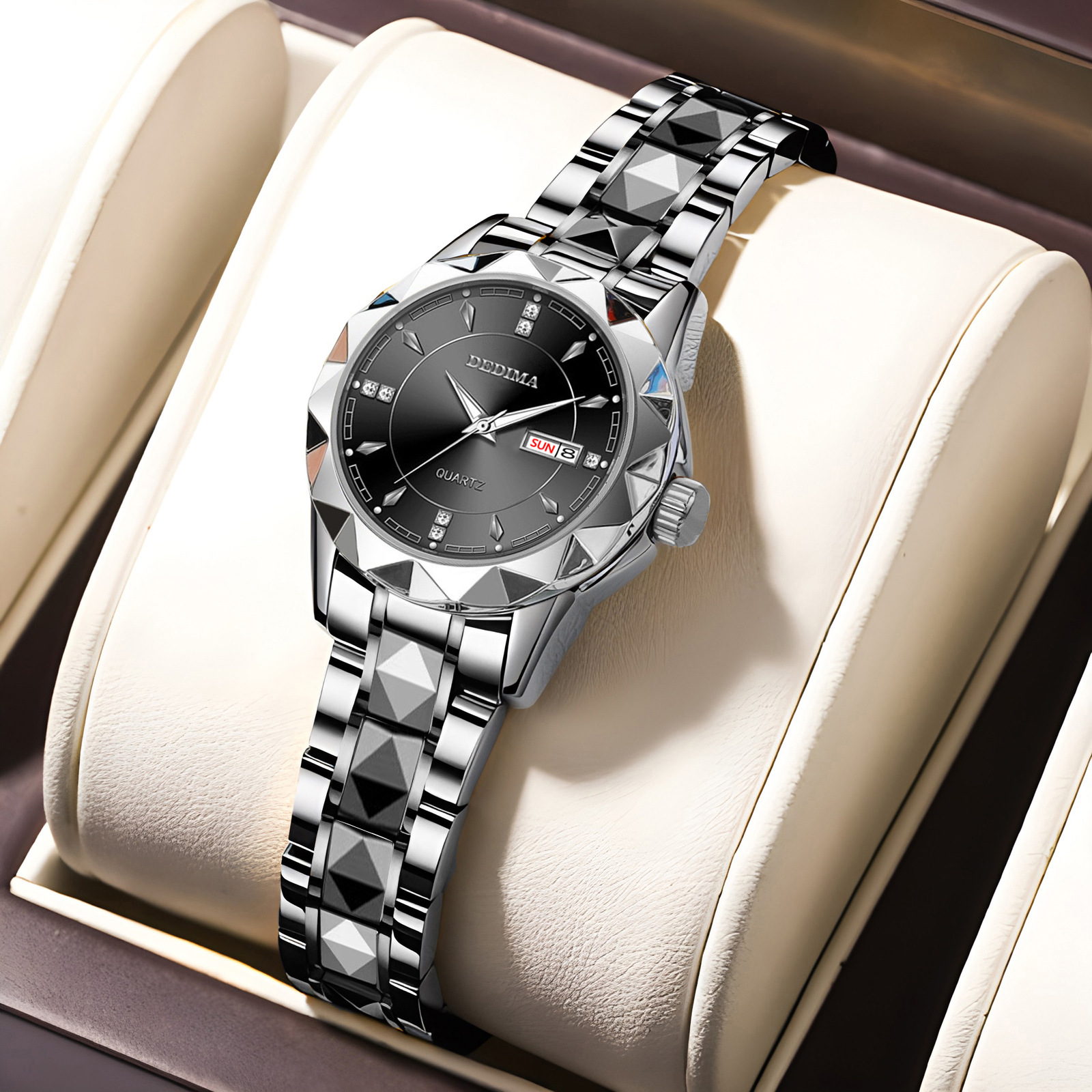 100g Weight Tempered Glass Mirror Material Stainless Steel Strap Material Watch Classification Pointer Display Type Butterfly Double Snap Buckle Style Round Dial Shape Business, Daily Occasion Quartz Movement Color Block Pattern Men's Gender Elegant, Classic Style Style Elegant Classic Style Color Block Butterfly Double Snap Quartz Watch Men's Watches 10