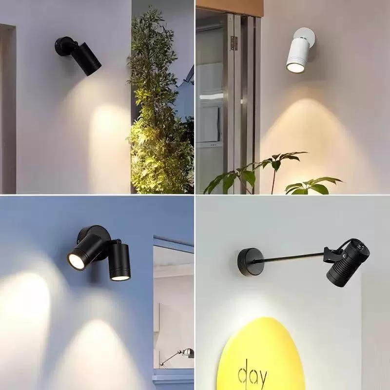 店铺门头招牌射灯别墅庭院露台户外防水壁灯服装壁画墙壁双头射灯