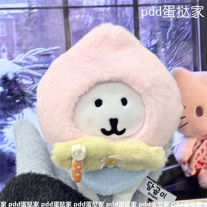 高颜值自嘲熊桃子头套围兜全套13/10cm棉花娃娃公仔冬季娃衣装饰|undefined