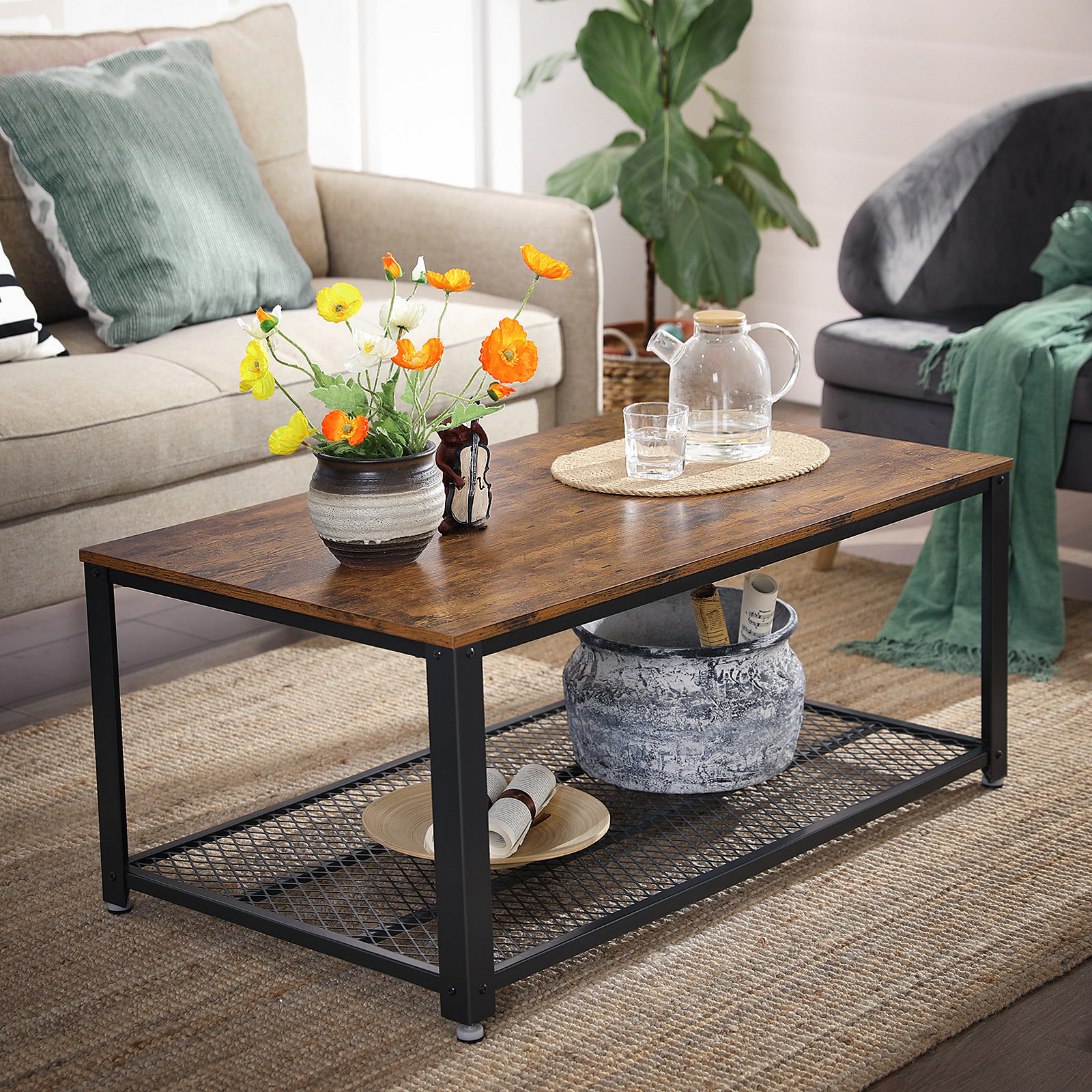 Mesa de té de lujo ligero sofá de sala de estar alta sensación rectangular mesa de café de madera sólida mesa de café de madera