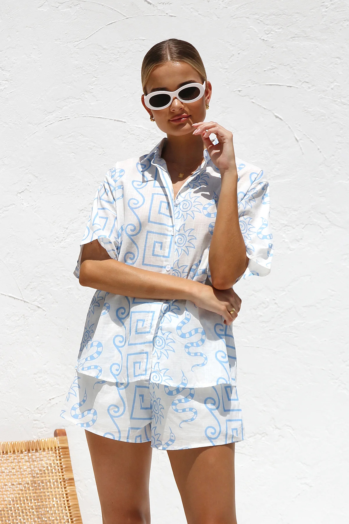 420g Weight Half Sleeve Sleeve Length Polyester Fabric Type Shorts Pants Type Pant Co-ord Set Sets Type 2 Pieces Set Quantity Holiday, Beach Occasion Turndown Neckline Regular Fit Fit Type Cartoon, Waves, Solid Color Pattern Spring&Summer Season Women's Gender Printing Design Commute Style Holiday Beach Women's Commute Cartoon Waves Solid Color Polyester Printing Pant Co-ord Set Shorts Shorts Sets 30
