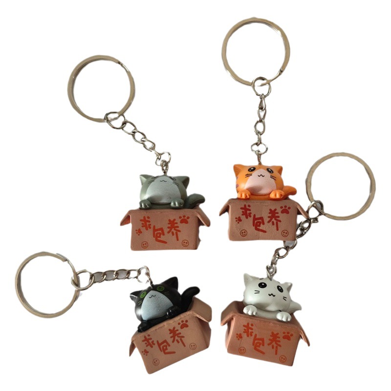 Estilo coreano ins lindo gato llavero creativo mini muñeca estudiante chica corazón buscando gato colgante femenino