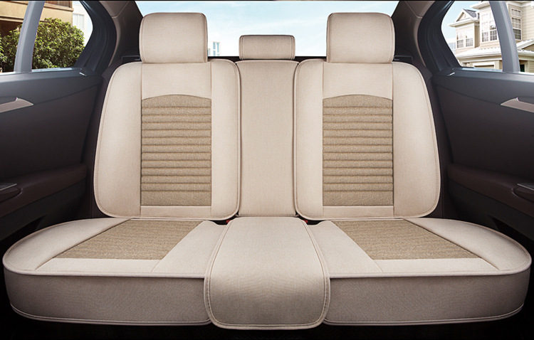 Car Seat Cushion, Universal for All Seasons, New Full-Coverage Car Seat Cover, Special Cushion, Summer Linen Fabric Cotton Seat Cover