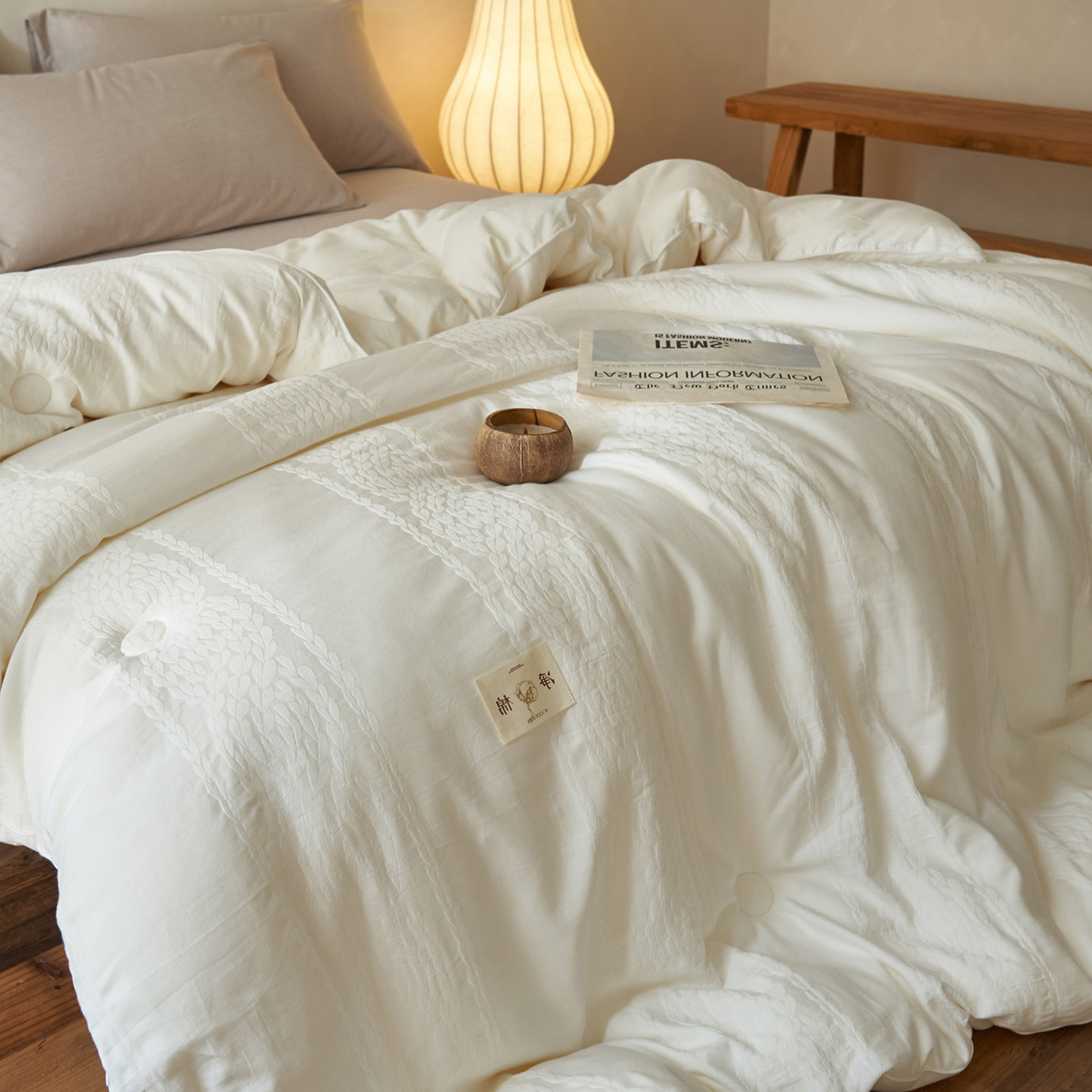 2025 New Type a Pure Cotton Washed Cotton 55% Soybean Quilt Spring & Fall Quilt Winter Quilt Core Quilt Hemp Pattern Jacquard