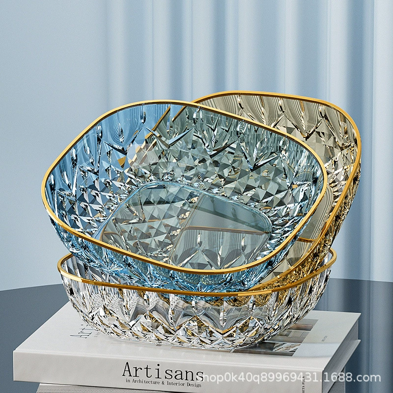 Легкая роскошная бытовая прозрачная тарелка с фруктами