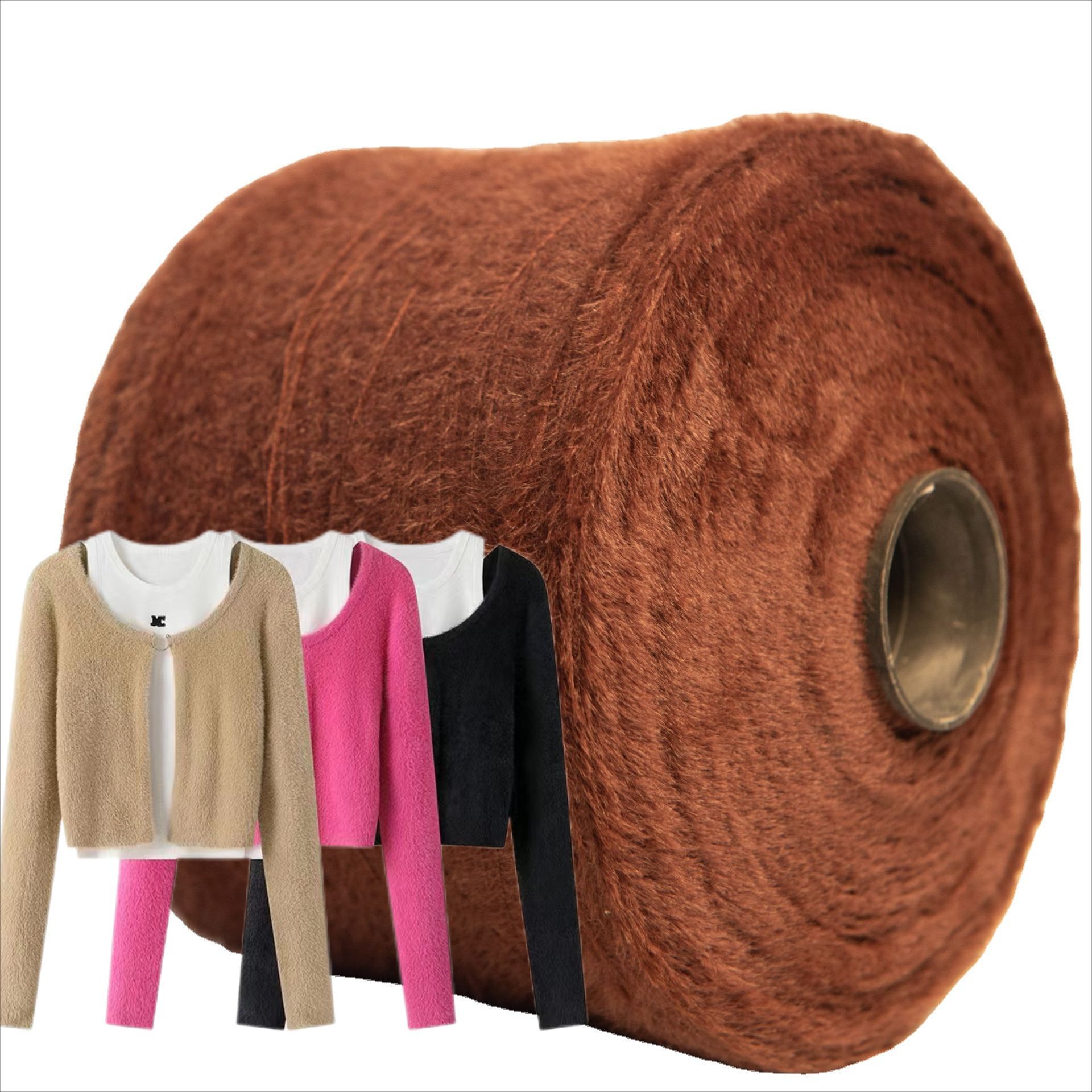 直供1/13锦纶 2厘米仿貂羽毛纱秋冬花式纱线混纺纱线特种羽毛纱