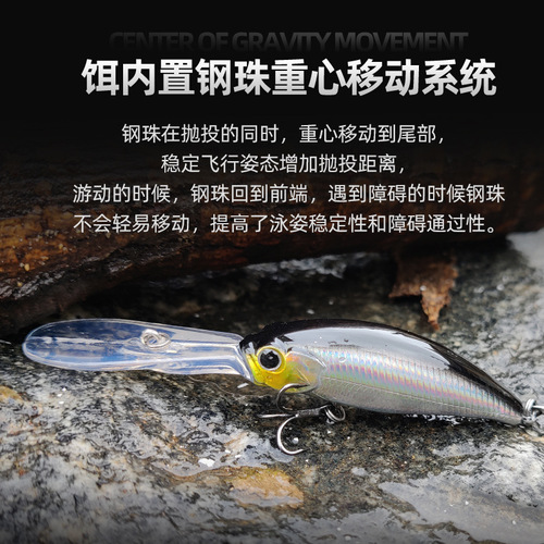 Mandarin fish god long tongue plate minnow bait, cocked mouth long tongue plate deep diving minnow bait freshwater mandarin fish fake bait