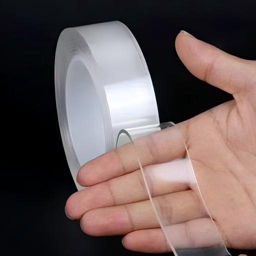 Cinta nano-doble cara transparente de alta viscosidad, adhesivo fuerte, cinta mágica sin rastro para pósteres, fijación adhesiva, nano-pegamento que no deja residuos.