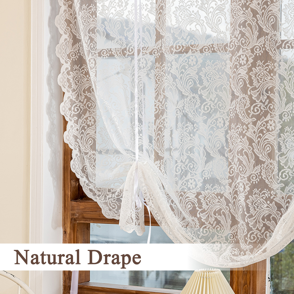 TEMU transfronterizo nuevo encaje de urdimbre anchoa cortina de extracción cortina de sala de estar comedor cortina de semi-obstrucción