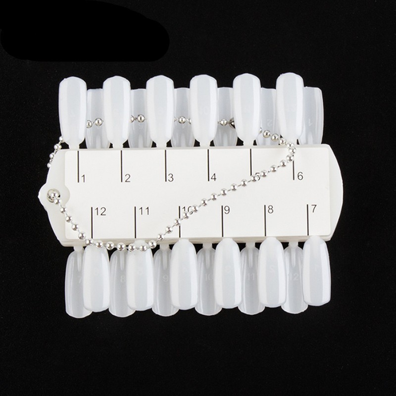 Herramientas de uñas transfronterizas 50 piezas de esmalte de uñas muestra de pegamento de esmalte de uñas, tarjeta de color trapezoidal puntiaguda de cabeza plana, pieza de práctica de uñas