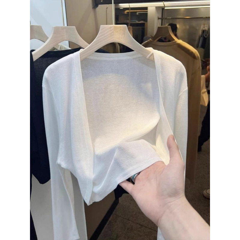 Tencel Air-conditioning Shirt Thin as a Cicada's Wings Summer Ice-feeling Soft Knitted Top Women's All-match Cardigan Sunscreen Shirt Shawl Tencel Air-conditioning Shirt Thin as a Cicada's Wings Summer Ice-feeling Soft Knitted Top Women's All-match Cardigan Sunscreen Shirt Shawl