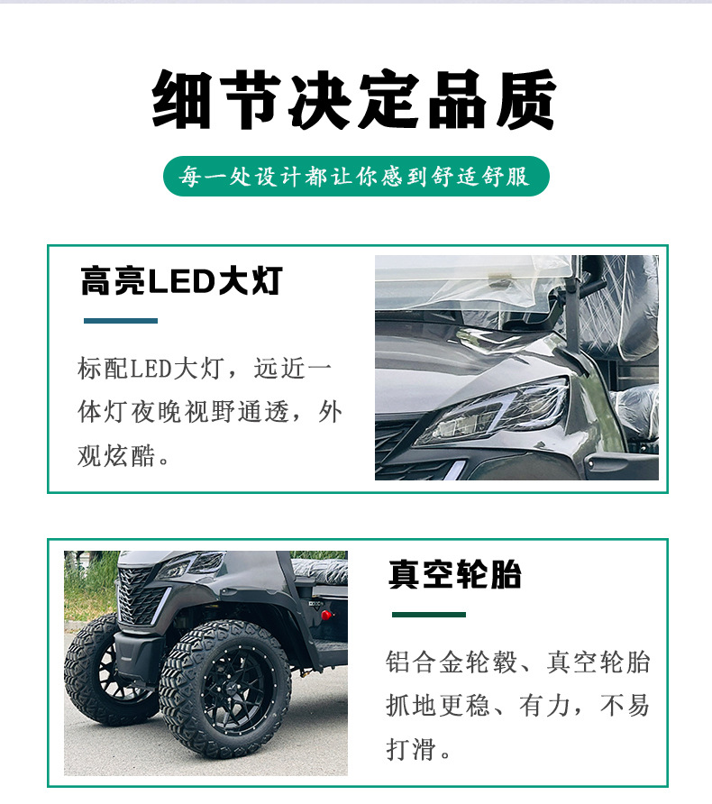 2-Seater Electric Golf Cart, 4-Wheel Golf Cart with Bucket, Electric Sightseeing Vehicle for Tourist Areas