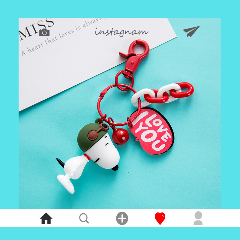 Cartoon Doll Snoopy Defense Pendant Cute Creative Charlie Brown Keychain Female Couple Gift Keychain