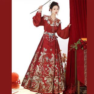 Drunk time pavilion [Acacia into engagement] Ming-made Hanfu wedding dress Chinese-style bride wedding toast dress antique send wreaths