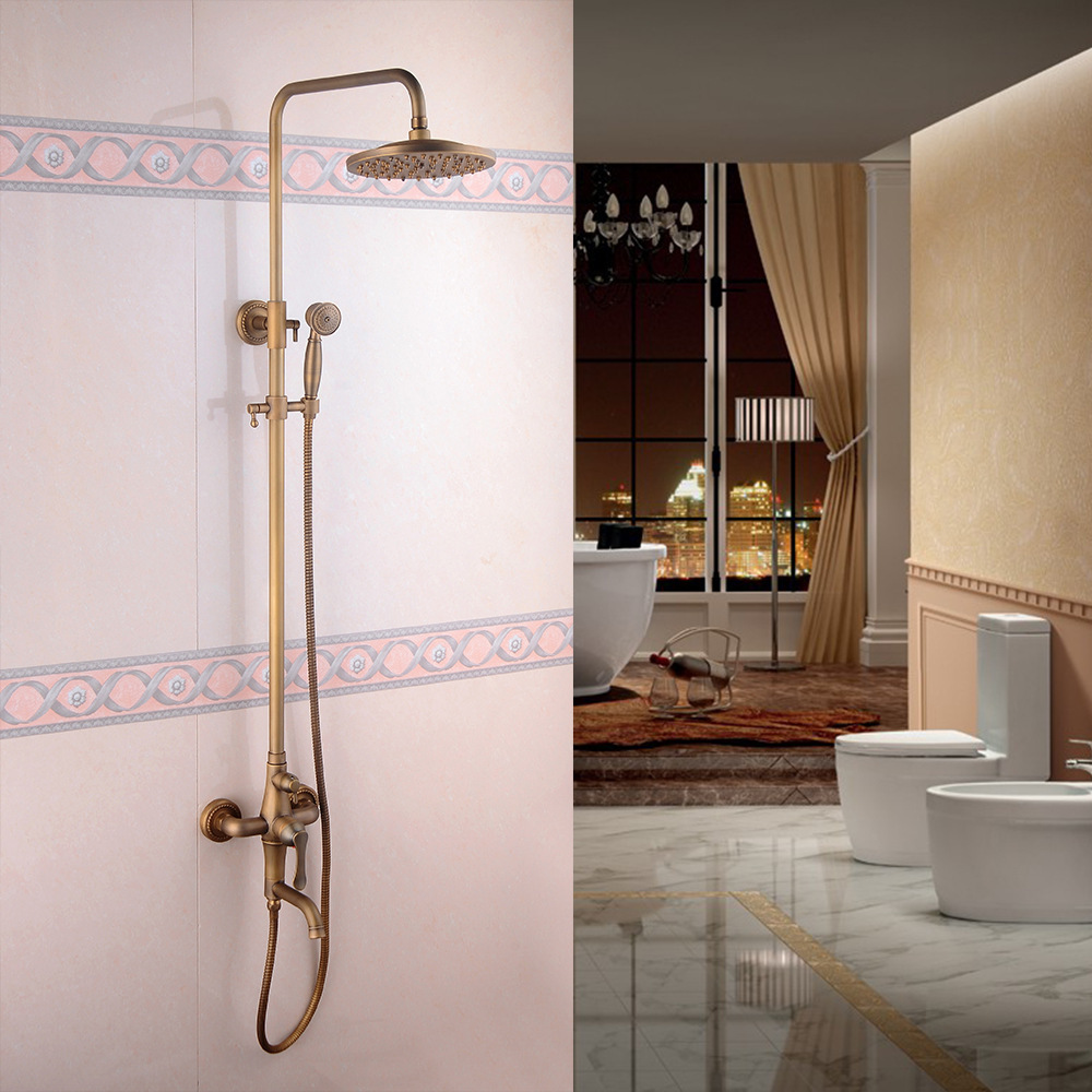 Venta directa de fábrica Juego de ducha de ducha de estilo europeo antiguo Baño Presurizado Boquilla de lluvia Artículos sanitarios Venta al por mayor Distribución transfronteriza