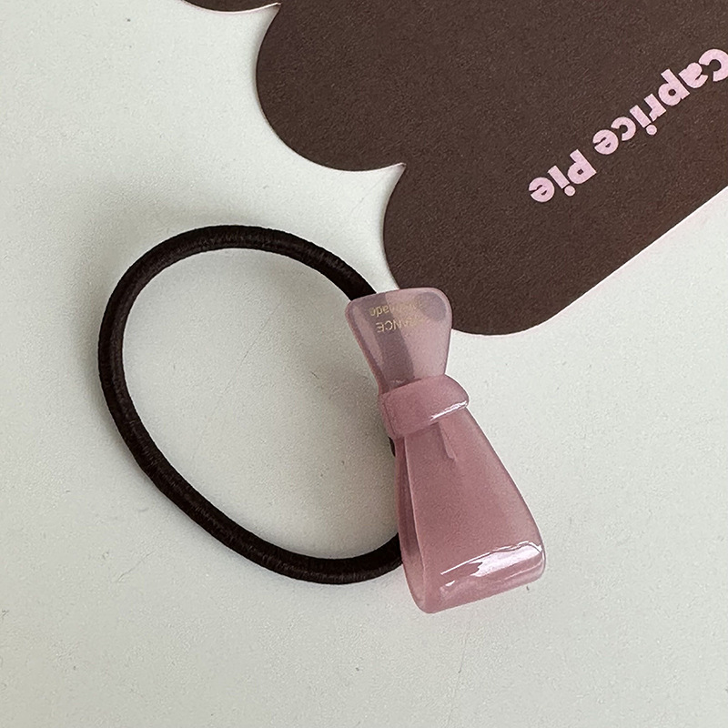 Corda per capelli con fiocco in acetato con texture gelatinosa semi-trasparente, elastico, colore fresco, elastico per capelli di base, accessori per capelli Nuovo_voghion.com
