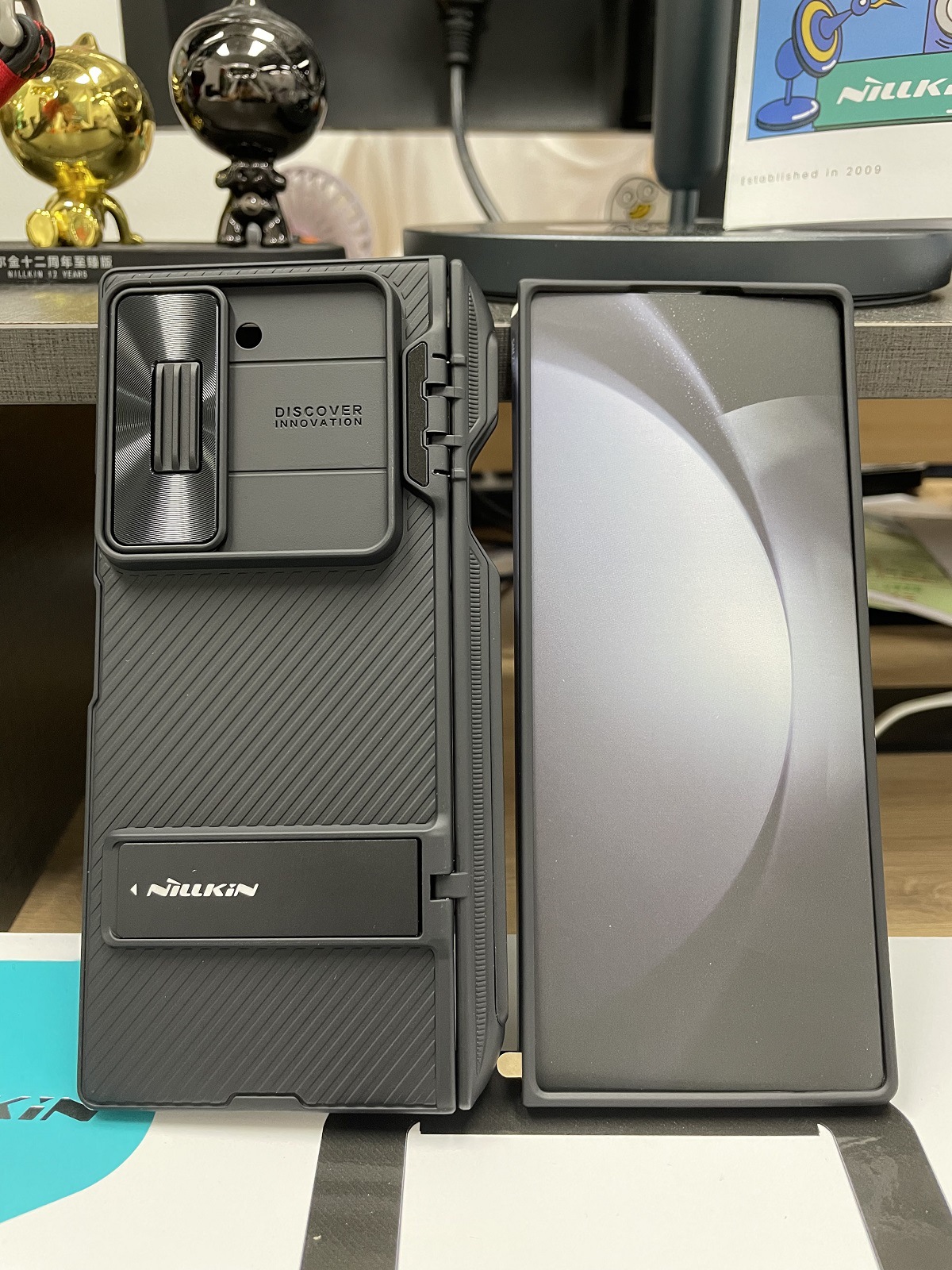 Ốp lưng Samsung Galaxy Z Fold 6 gập có chân đế vô hình, khe cắm bút, gương đen — Gương Đen Fold (Kiểu bộ bút) màu xanh lá cây, Phiên bản đặc biệt không làm, Samsung Z Fold 6 chi tiết 13
