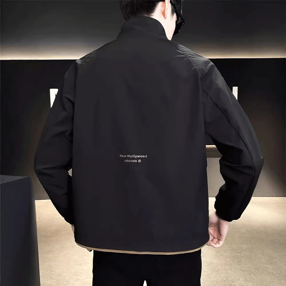 천준 백화점 누빔안감 2024 새로운 두꺼운 재킷 수직 칼라 패션 작업복 바람 큰 포켓 재킷