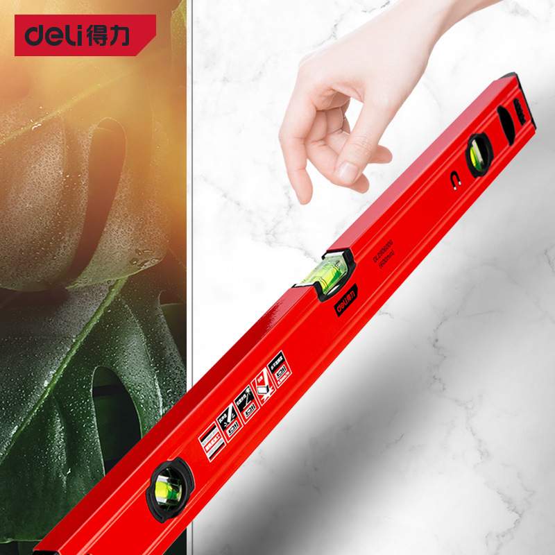 得力专业铝合金水平尺高精度工业级强磁平水平尺平衡尺 DL290600G