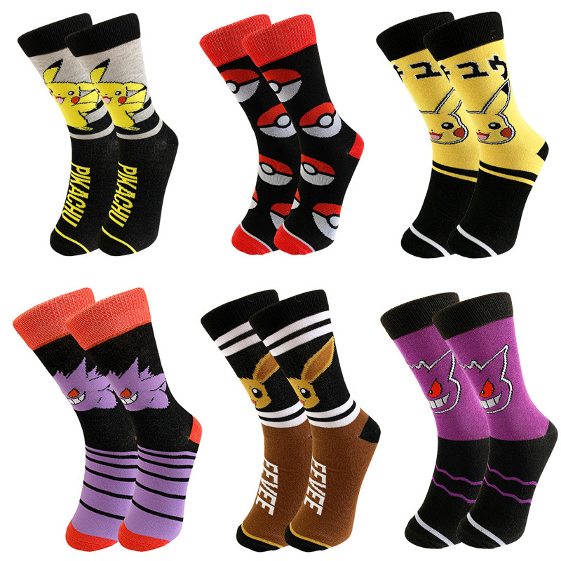 Cross-border European and American personality Pikachu cartoon men's stockings men's and women's elf ball trend socks a generation of hair