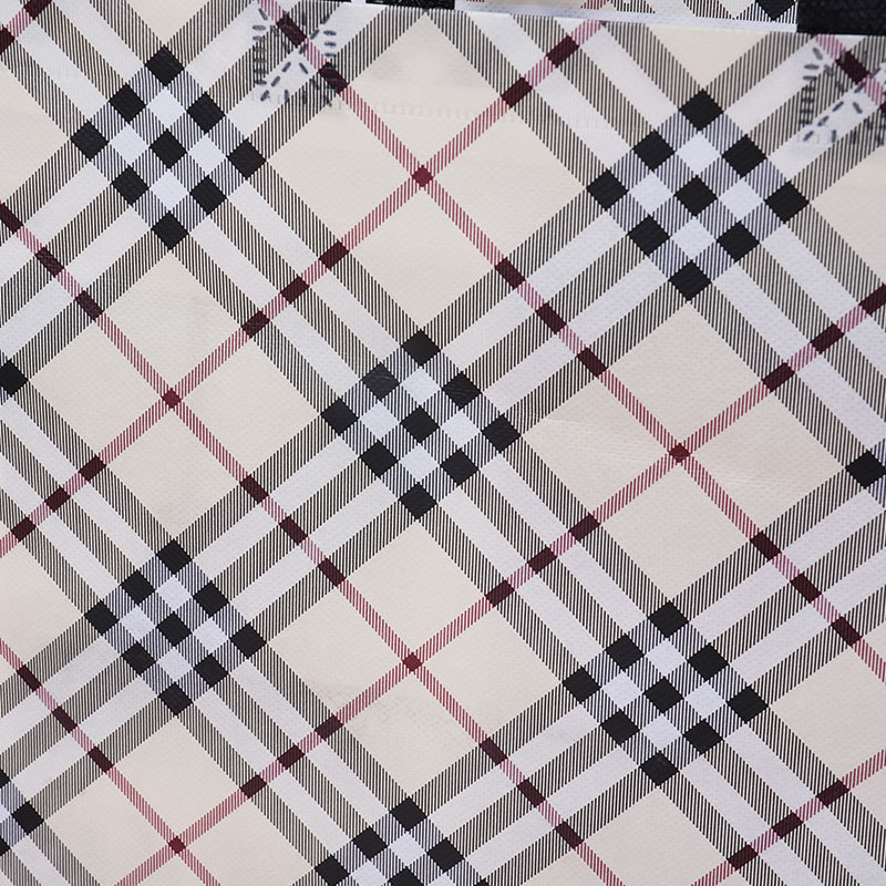Bolsas de tela no tejida recubiertas de cuadrícula beige personalizadas atmósfera simple de alto valor de color bolsas de hombres y mujeres clásicas impermeables engrosadas