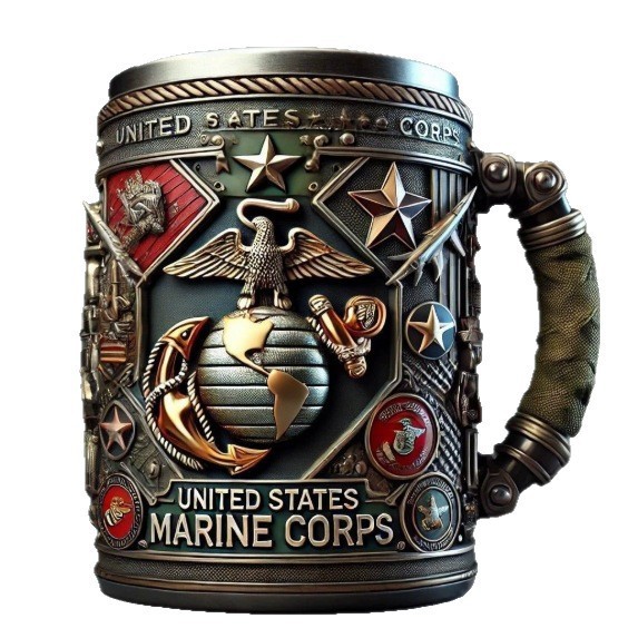 跨境新款 Military 3D Mug军事 3D 不锈钢马克树脂咖啡杯军事主题|undefined