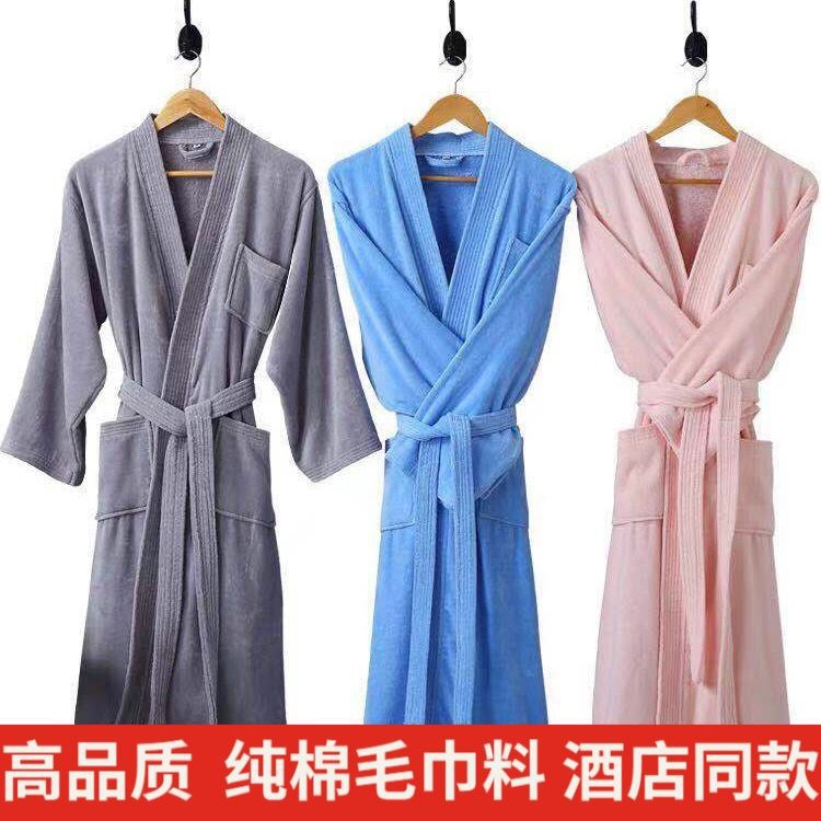 목욕 가운 남성과 여성의 순수 코튼 타월 소재 커플의 가정용 겨울 두꺼운 긴 물 흡수 빠른 건조 호텔 ENSHUN