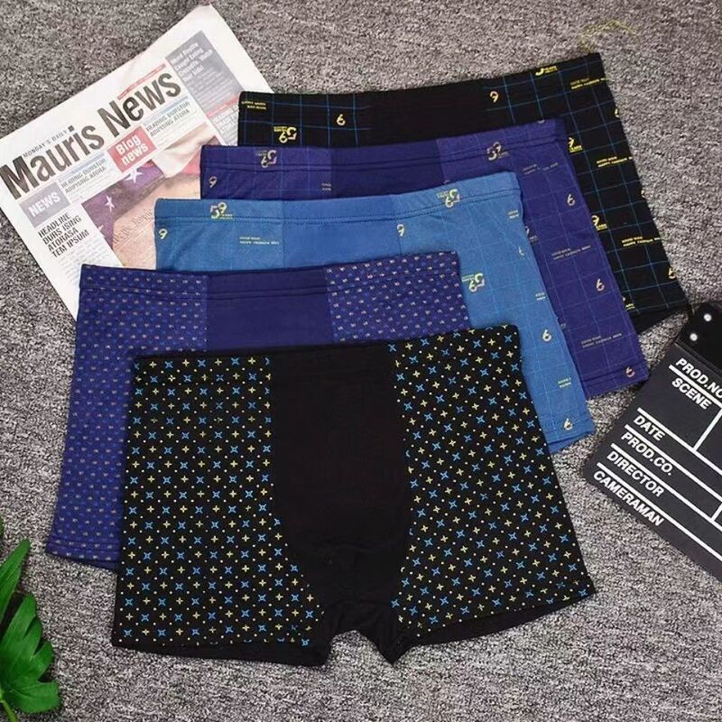 Men's Underwear Factory Direct Sales Wholesale Low Price Milk Silk Cotton Boxer Fat Guy Mix and Match Street Stall 5 Yuan Model Men's Underwear Factory Direct Sales Wholesale Low Price Milk Silk Cotton Boxer Fat Guy Mix and Match Street Stall 5 Yuan Model