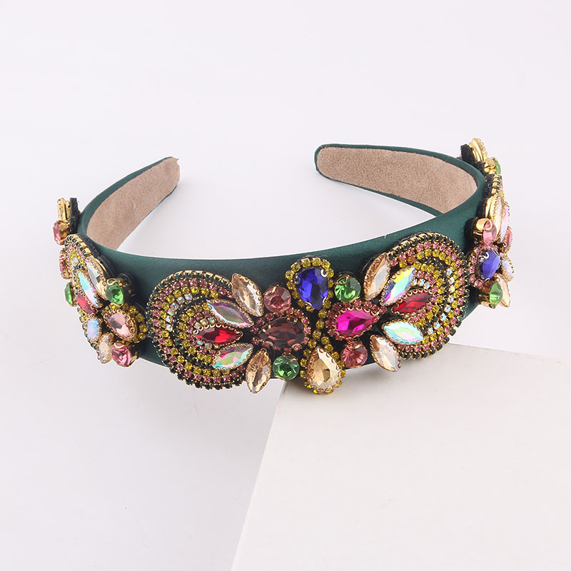 Wholesale Baroque Fashion Color Diamond Wide Headband Nihaojewelry display picture 3