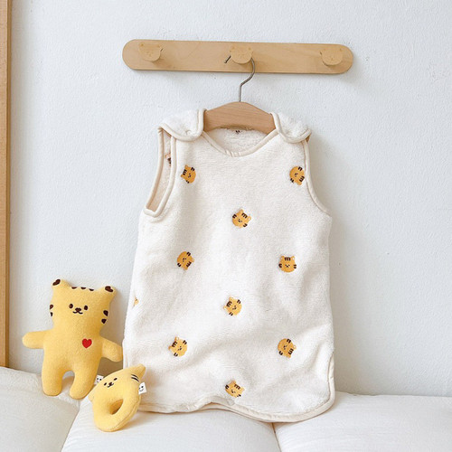 ins Korean baby sleeping bag autumn and winter thickened children's anti-kick quilt baby vest style split-leg sleeping bag warm pajamas