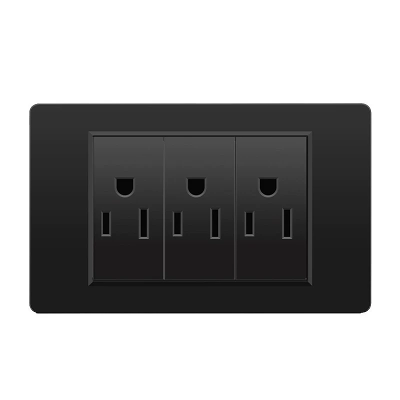 Черная настенная панельная розетка с 118 тип switch, тайваньская розетка с 20W type-C, шесть отверстий