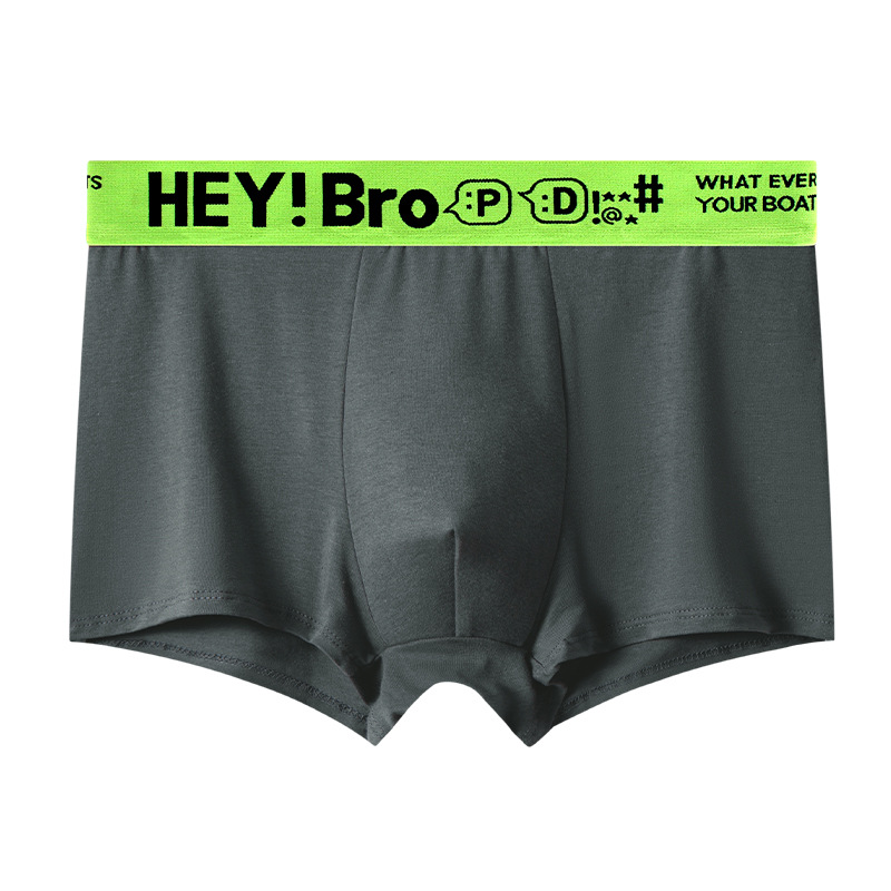 Algodón puro simple ropa interior de hombre marca de moda contraste color niños Boxer shorts Mediados de cintura suelta cómoda juventud Boxer shorts