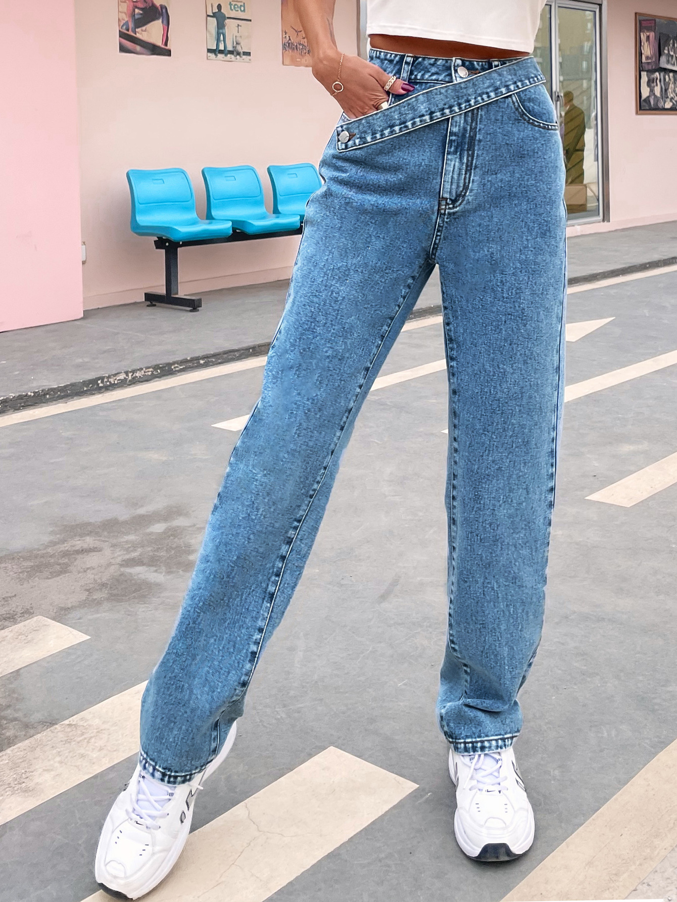 High-Waist Wide-Leg Jeans NSJM80541