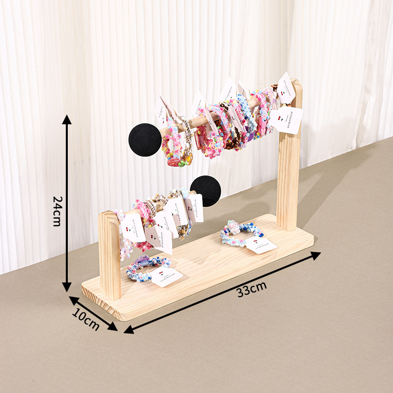 現品の実木のアクセサリーの棚のひもの頭の花の収納棚のカチューシャの髪のアクセサリーの陳列棚のブレスレットのブレスレットのハンガー|undefined