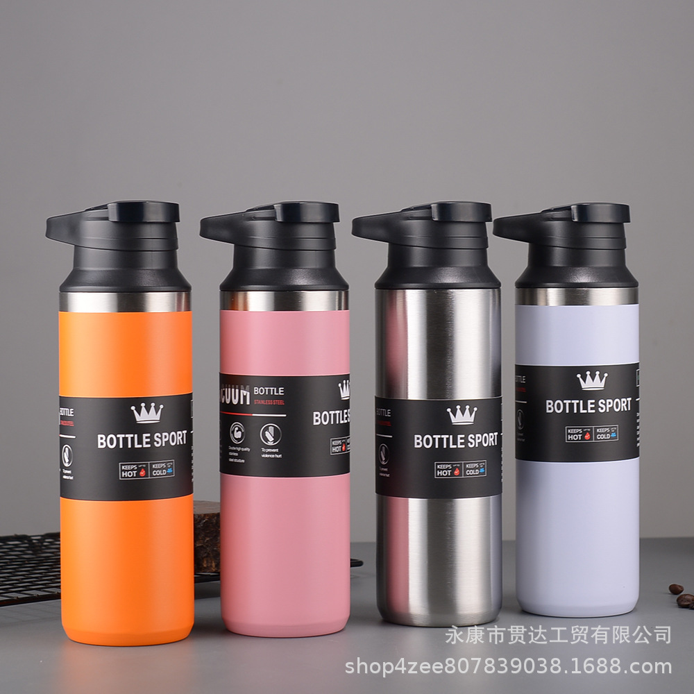 Venta caliente transfronteriza Taza de vacío de acero inoxidable 304 Taza de manija portátil Olla de montañismo de gran capacidad Taza de coche de deportes al aire libre