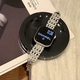 珍珠铜链表带适用于苹果Apple手表带iwatch10/987654321SE表带