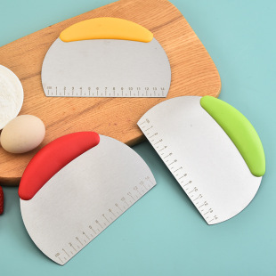 Stainless steel sausage powder noodle cutter scraper non-stick scraper with scale flour household steamed bread hand rolling baking tool
