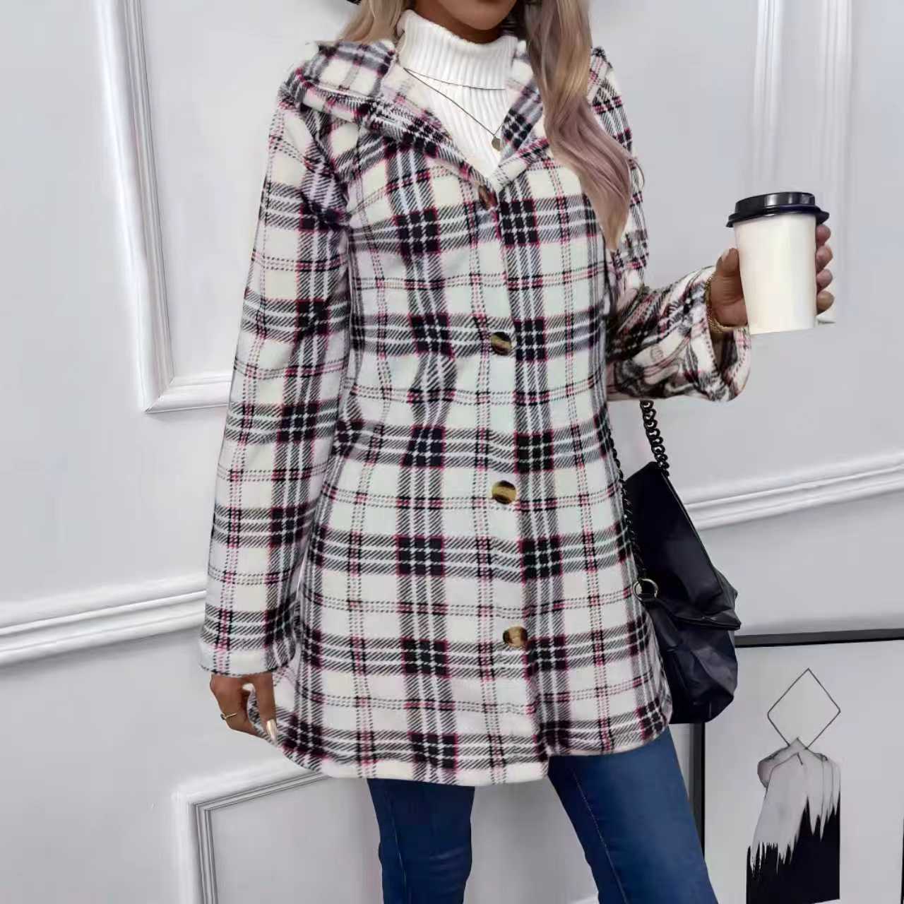 2026 Autumn Winter Independent Station European And American Style Women's Hooded Double-Sided Fleece Cardigan_ecoleips.com